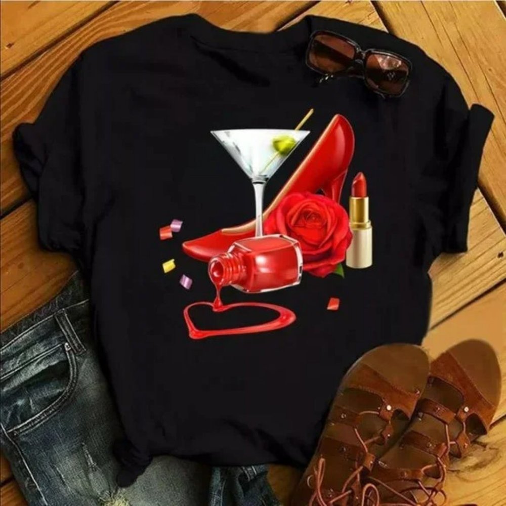 Martini, Heels and Polish Graphic Tee